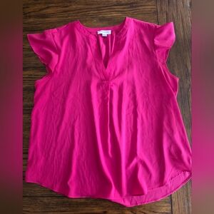 Calvin Klein Flutter Sleeve Blouse